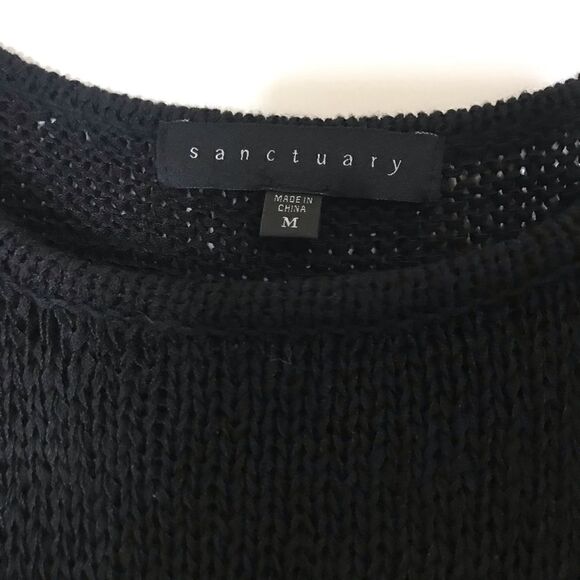 COPY - Sanctuary Blue Black Crochet Knit Sweater Tank Top - Picture 3 of 8